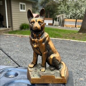 Brass German Shepherd Door Stop or Book End